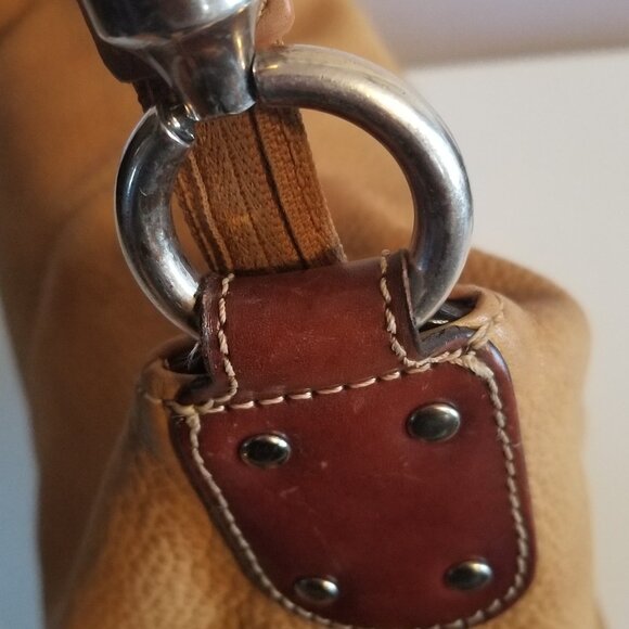 Fossil Women's Carmel Pebble Leather Boho Y2K Western Tan Purse - Picture 11 of 13